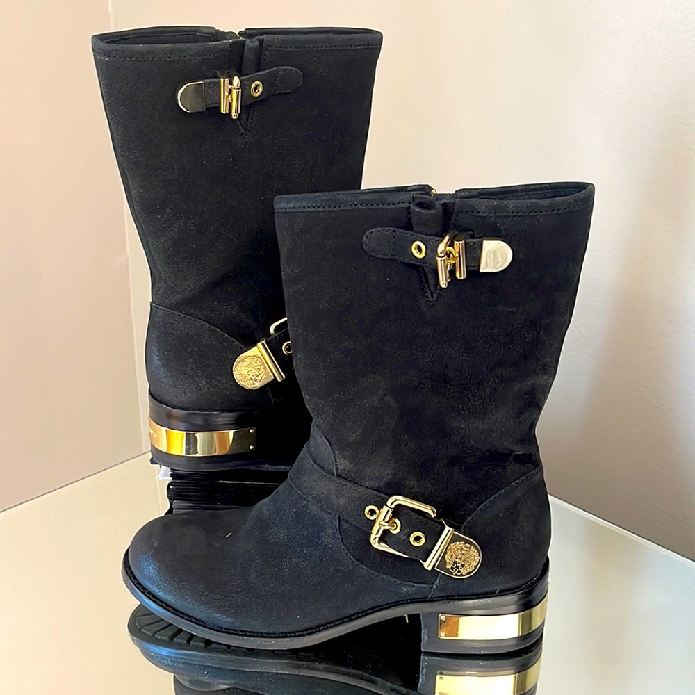 Vince Camuto black Moto boots